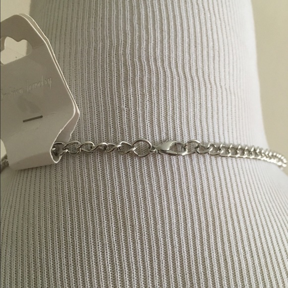 NWT Silver Colored Blue Beaded Long Boho Oversized Statement Necklace - Picture 6 of 6